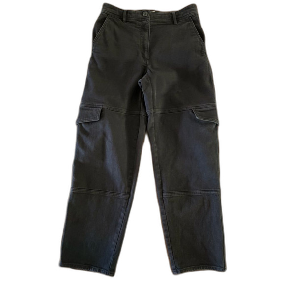 Wilfred Free Black Cargo Pants Women Size 6 Modern Utility Straight Leg Twill - Picture 6 of 11